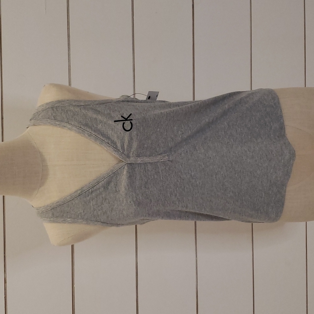 Calvin Klein Medium Embroidered Ck Tank Top Grey